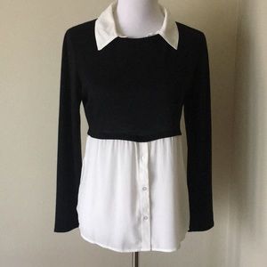 Mixed media sweater/blouse